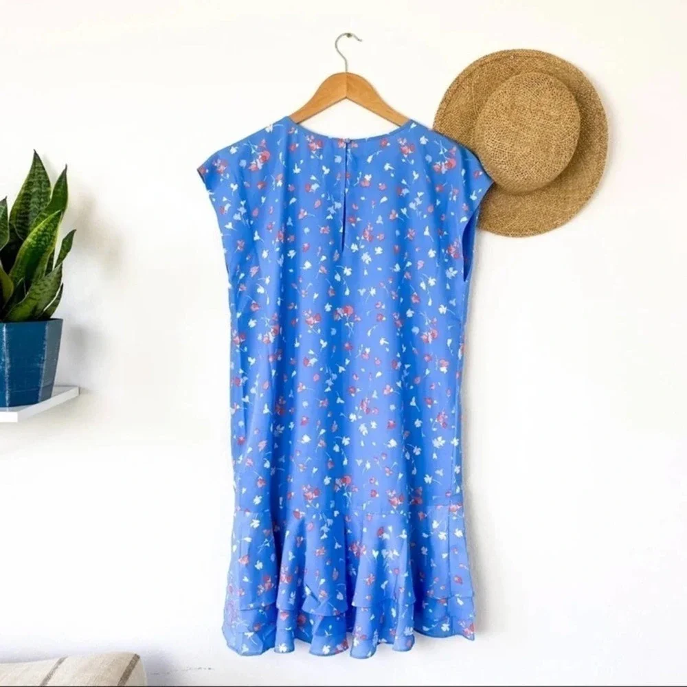 Joie Coreen Floral Tiered Dress in Blue size M Medium - Picture 10 of 11